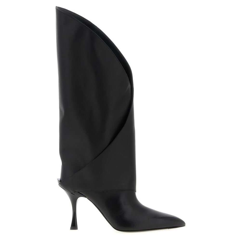 Balmain Black Calfskin Over The Women's Knee